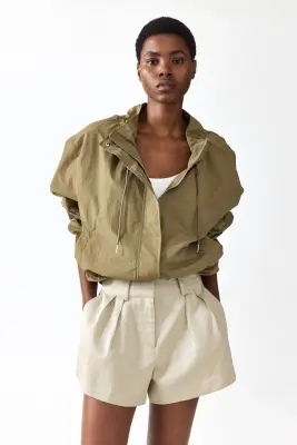 Short en twill de lin mélangé - Beige clair — photo 3
