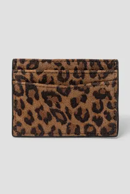 Porte-cartes léopard en cuir