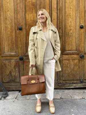 Sac à main BAYSWATER en cuir grainé marron cognac Prix boutique 1400€ — photo 2
