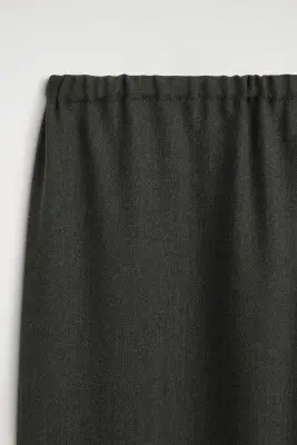 PANTALON LARGE EN LAINE MÉLANGÉE - GRIS FONCÉ — photo 2