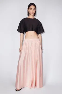 Jupe maxi en viscose mélangée - Rose pêche — photo 2