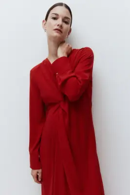 MAMA Robe à effet drapé - Rouge — photo 1