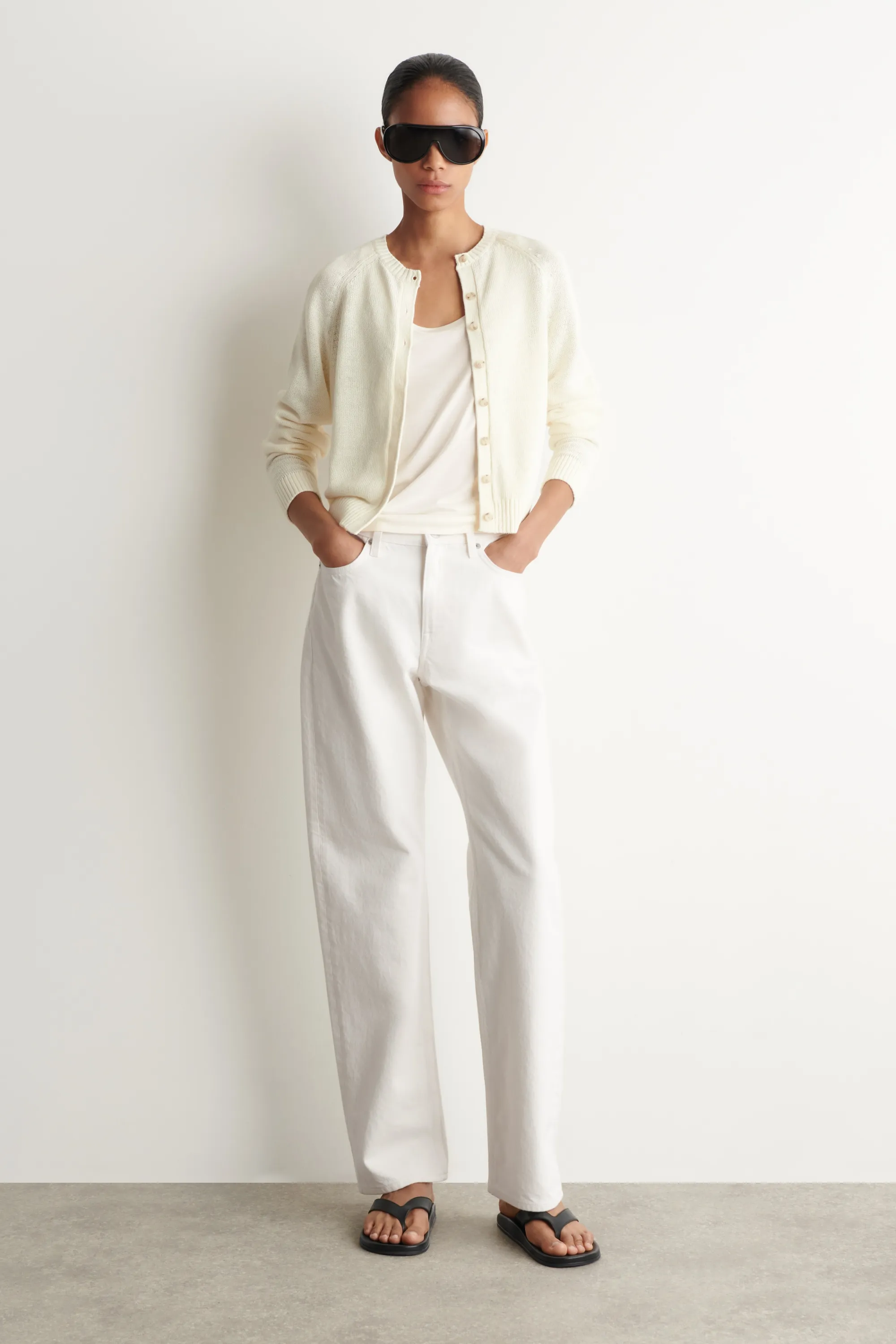 CARDIGAN EN MAILLE DE LIN - ÉCRU