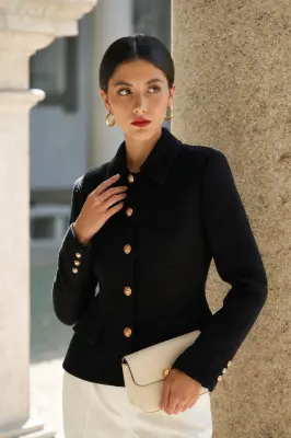 Blanche Short Coat - Black — photo 3