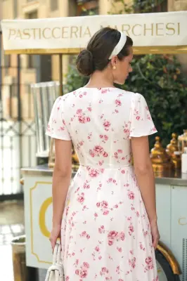 Arlette Wrap Dress - Peony print — photo 4