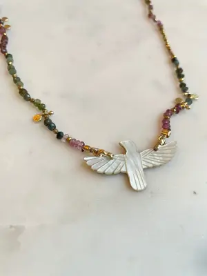 Nouveau ! ROOM SERVICE JEWELRY Collier Phoenix Baby Perle Nacre — photo 2
