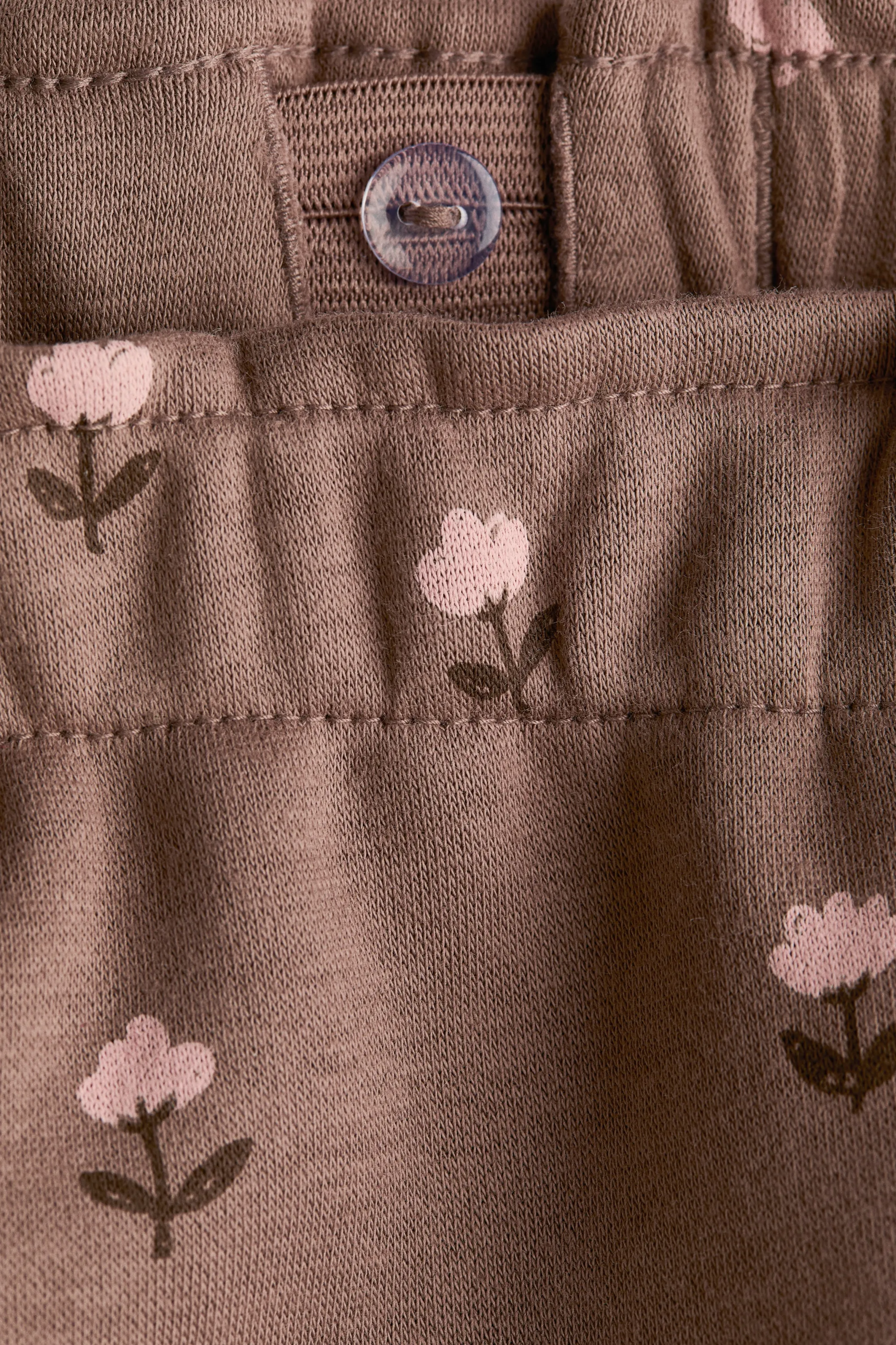 Pantalon jogger large en molleton - Rose ancien/fleuri
