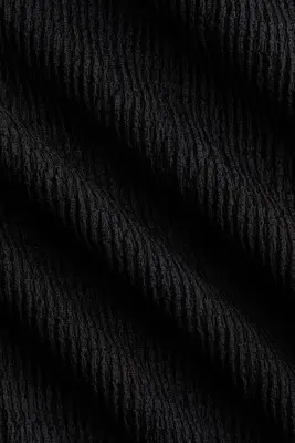 Top froissé à manches chauve-souris - Noir — photo 5
