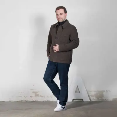 Unlined Herringbones pattern Melton Jacket VETRA — photo 3