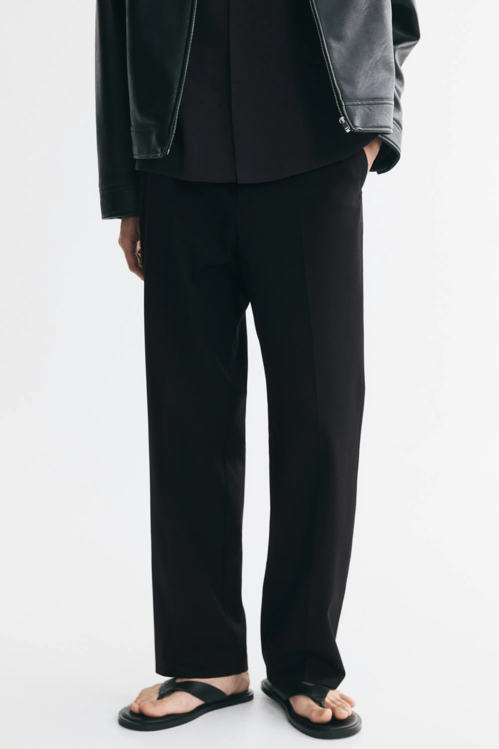Pantalon chic Relaxed Fit à jambes larges - Noir