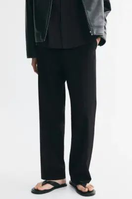 Pantalon chic Relaxed Fit à jambes larges - Noir — photo 1