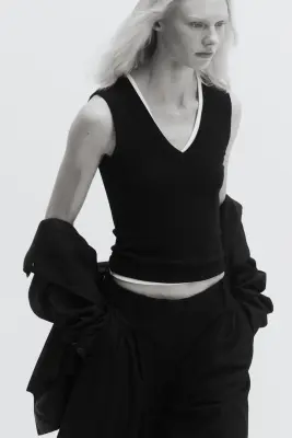 Débardeur côtelé Cooling Slim Fit - Noir — photo 3