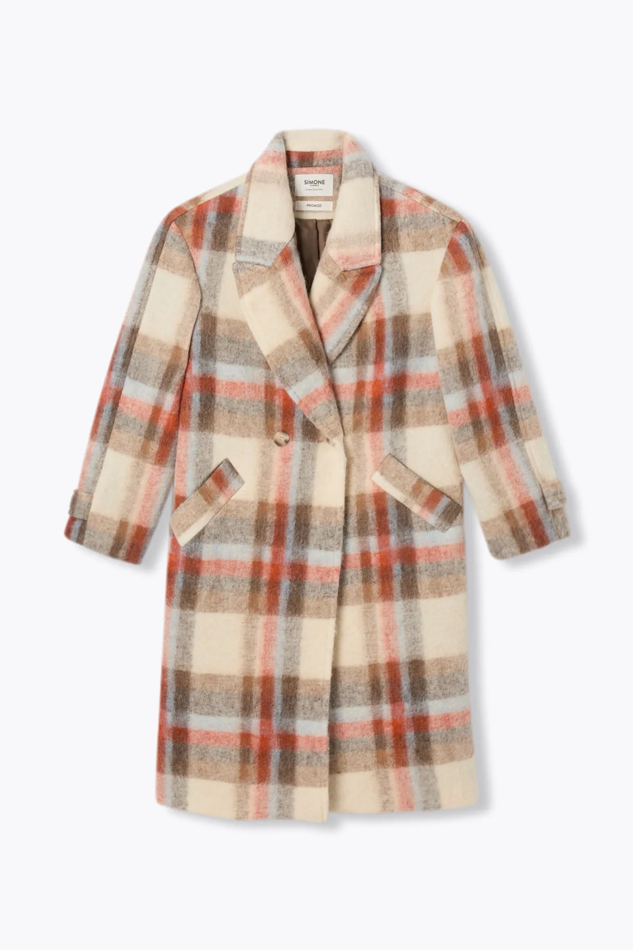 SIMONE manteau laine carreaux