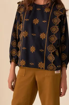 blouse scarlie marine — photo 3
