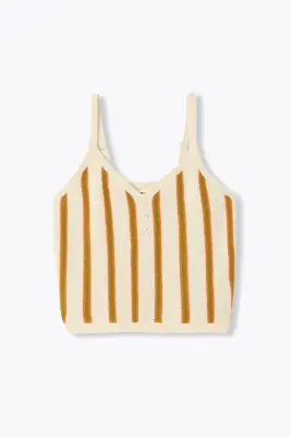 Crop top en maille rayée Femme — photo 1