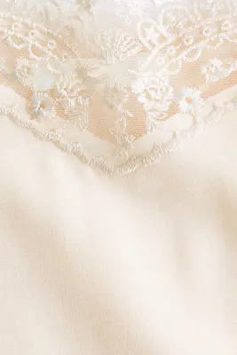 Top à bretelles fines avec dentelle - Crème — photo 4