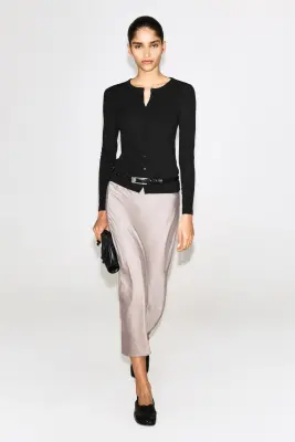 TOP CARDIGAN EN JERSEY - NOIR — photo 2