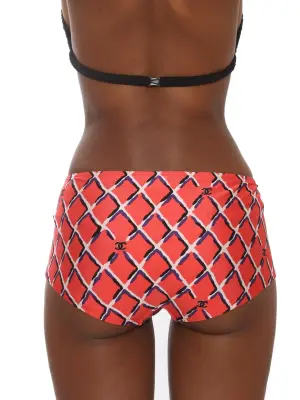 Culotte de maillot de bain shorty motif losanges rouge blanc bleu marine Prix boutique 550€ Taille XS/S — photo 5