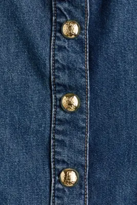 Robe en denim avec jupe évasée - Bleu denim — photo 5