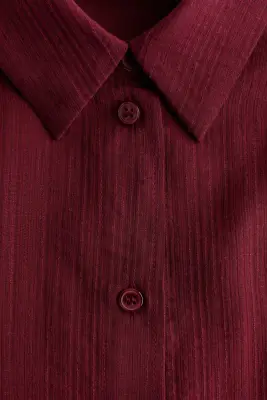 Chemise oversize froissée - Bordeaux — photo 4