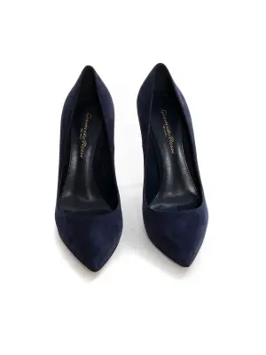 Escarpins en suède bleu marine talon stiletto bout pointu Prix boutique 560€ Taille 36,5 — photo 4