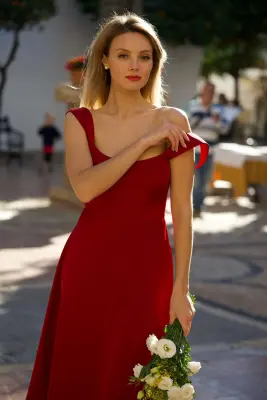 Freya Silk Dress - Bordeaux — photo 3
