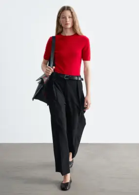 Pantalon court et plissé - Noir — photo 2