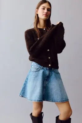 Gilet en maille bouclette - Marron foncé — photo 1
