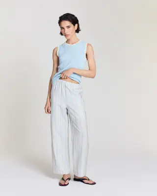 Top Kahny bleu ciel et blanc — photo 2