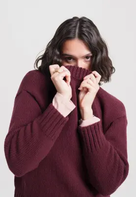 Le pull col montant - Aubergine — photo 5