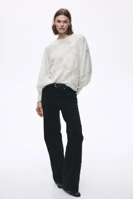 Blouse en tissu jacquard - Blanc — photo 1