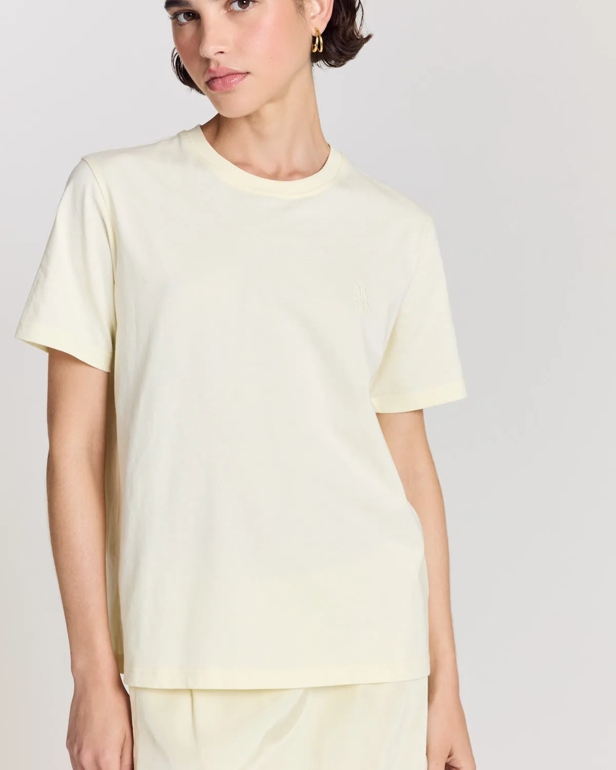 Tee-shirt Bree brodé jaune pastel