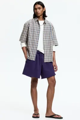 Chemise Regular Fit à manches courtes - Bleu ancien/carreaux — photo 2