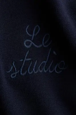 Pull en maille fine avec col zippé - Bleu marine/Le Studio — photo 4