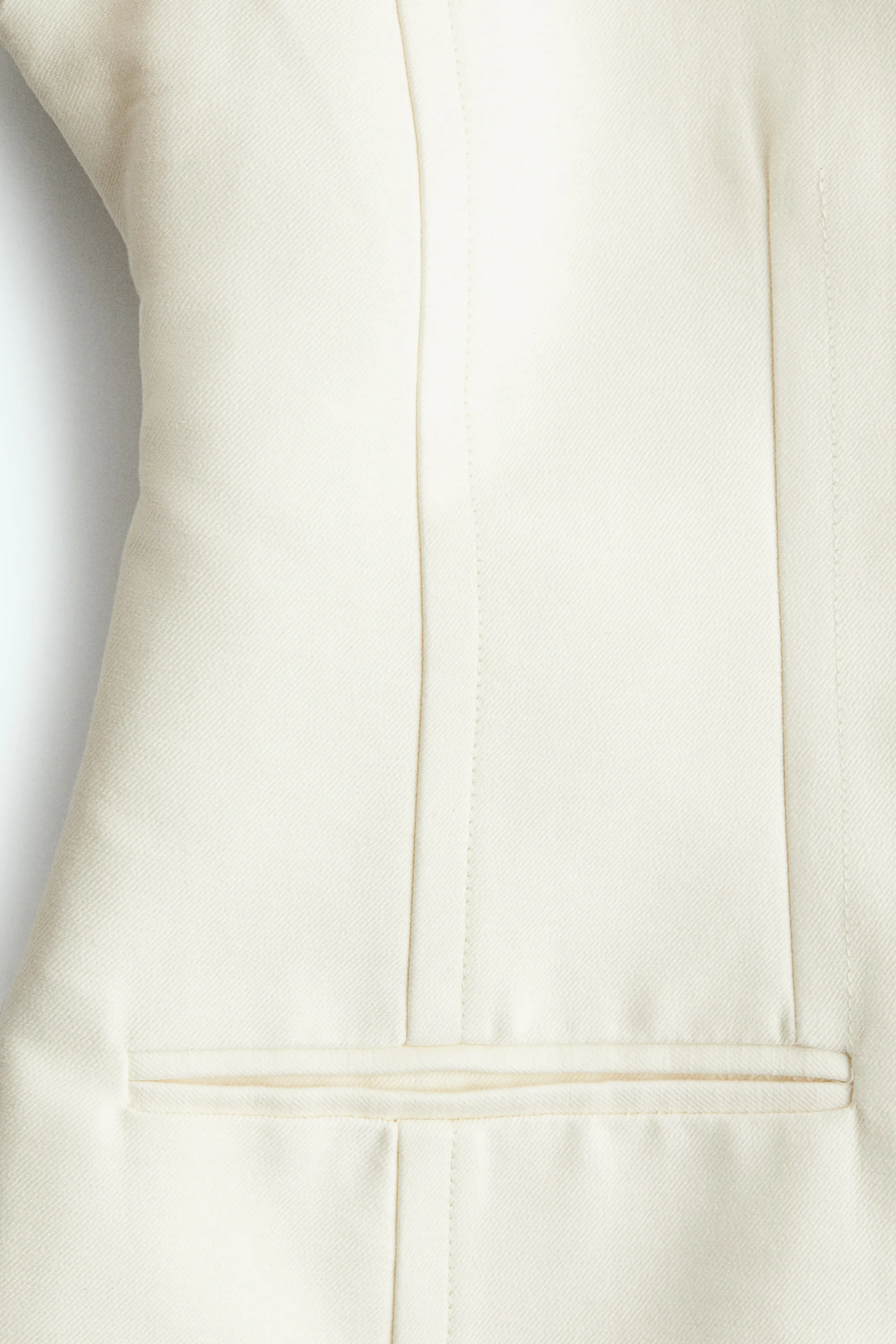 Blazer sans col en twill - Crème