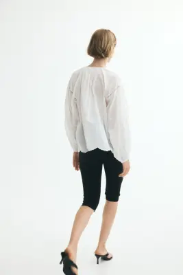 Blouse avec broderie anglaise - Blanc — photo 2