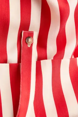 Chemise popover oversize - Rouge/rayé — photo 5