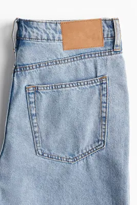 Short Low de longueur genou en denim - Bleu denim clair — photo 1