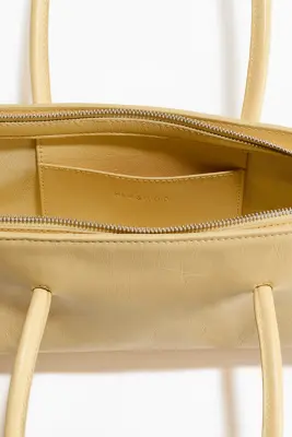 Petit sac porté épaule en cuir - Jaune clair — photo 4