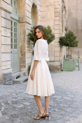 Bardetta Linen Dress - Cream — photo 5