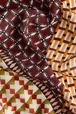 Top dos nu avec encolure bénitier - Bordeaux/orange — photo 4