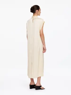 Robe midi smockée - Blanc — photo 2