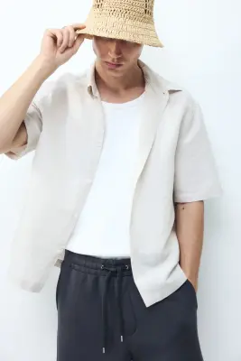 Short Relaxed Fit en scuba - Gris foncé — photo 1