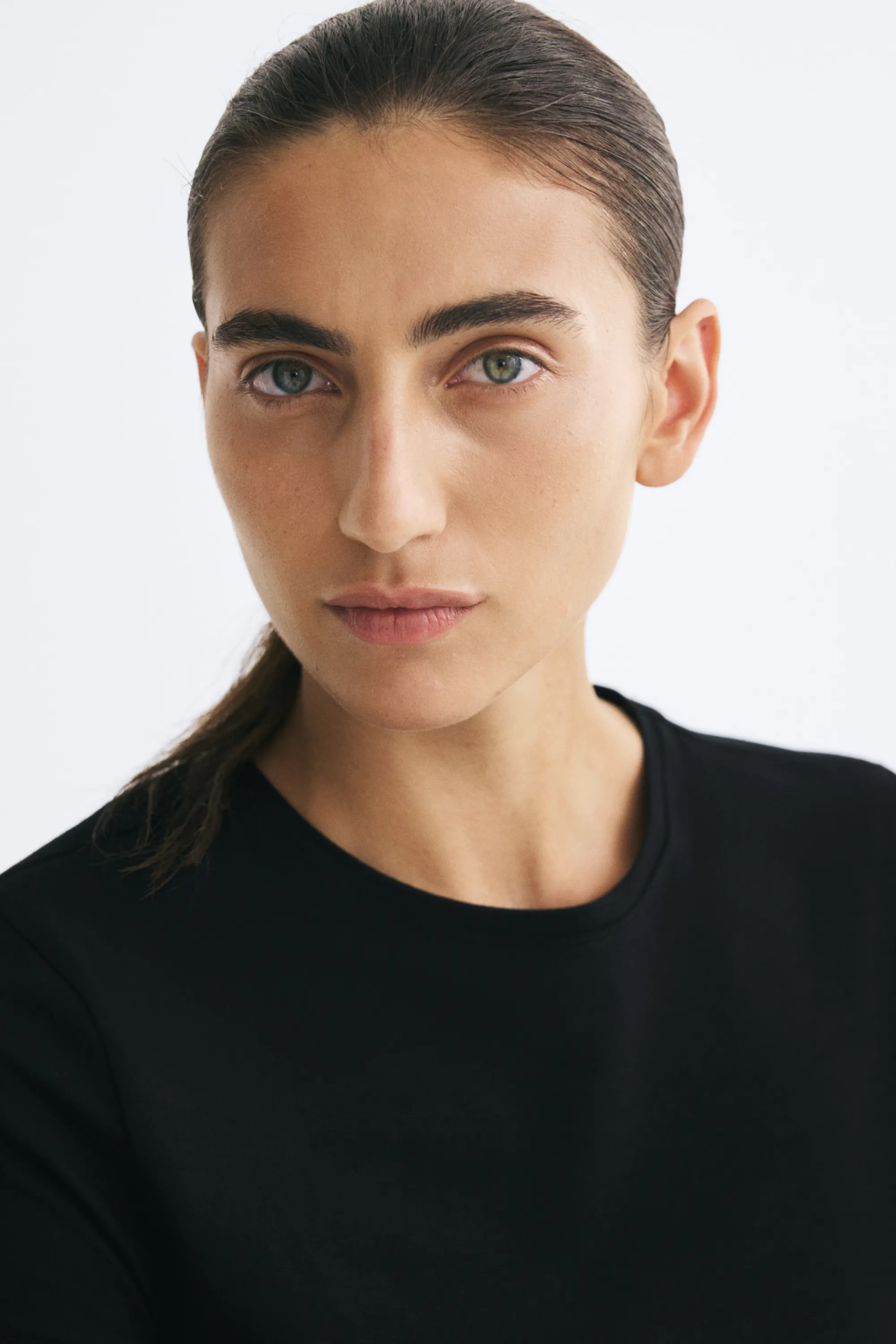 Top ajusté en coton - Noir
