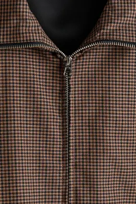 Veste style Harrington - Marron/motif pied-de-poule — photo 5