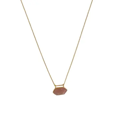 Collier Hexa Quartz Fraise rose - Hanka In — photo 1