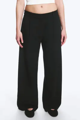 Pantalon de costume large taille basse - Noir — photo 1