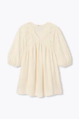 Robe courte brodée Femme