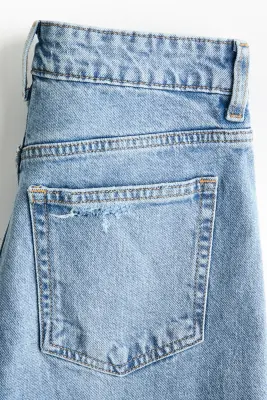 Mom Slim Fit High Waist Ankle Jeans - Bleu denim clair — photo 5