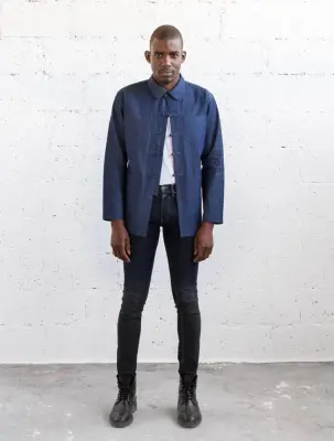 Surchemise unisexe Dengri jean foncé – Mamamushi Studio — photo 3